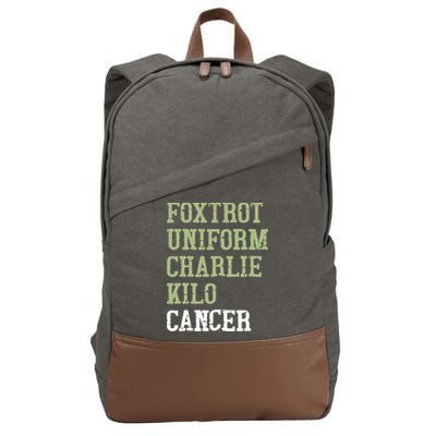Dave Mustaine Foxtrot Uniform Charlie Kilo Cancer Cotton Canvas Backpack