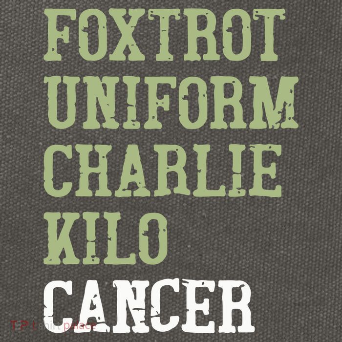 Dave Mustaine Foxtrot Uniform Charlie Kilo Cancer Cotton Canvas Backpack