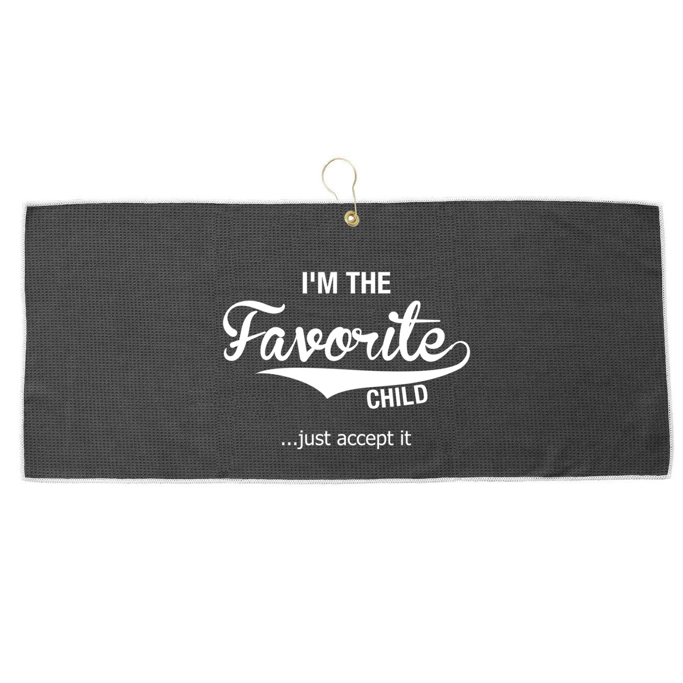 Dads Moms Favorite Funny Sibling Funny Gift Brother Sister Great Gift Large Microfiber Waffle Golf Towel