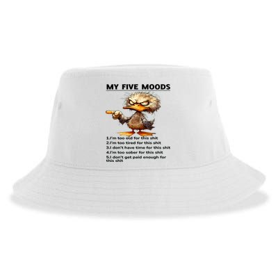 Duck My Five Moods I'm Too Old For This Shit I'm Too Tired  Sustainable Bucket Hat