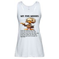 Duck My Five Moods I'm Too Old For This Shit I'm Too Tired  Ladies Essential Flowy Tank