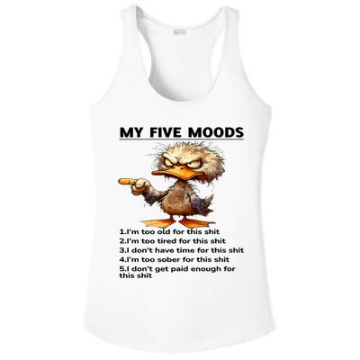 Duck My Five Moods I'm Too Old For This Shit I'm Too Tired  Ladies PosiCharge Competitor Racerback Tank