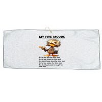 Duck My Five Moods I'm Too Old For This Shit I'm Too Tired  Large Microfiber Waffle Golf Towel
