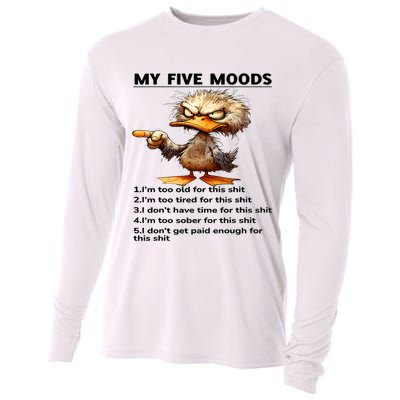 Duck My Five Moods I'm Too Old For This Shit I'm Too Tired  Cooling Performance Long Sleeve Crew