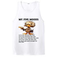 Duck My Five Moods I'm Too Old For This Shit I'm Too Tired  PosiCharge Competitor Tank