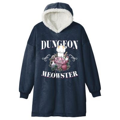 Dungeon Meowster Funny DnD Gamer Cat Lover D20 Hooded Wearable Blanket