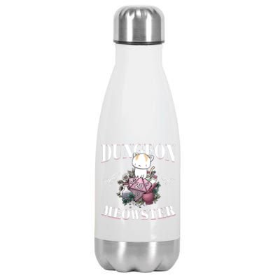 Dungeon Meowster Funny DnD Gamer Cat Lover D20 Stainless Steel Insulated Water Bottle