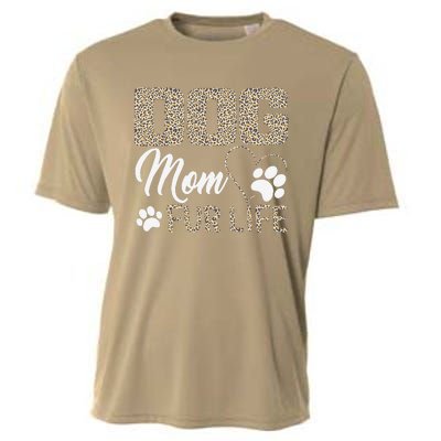 Dog Mom Fur Life Mothers Day Pet Owner Leopard Print Cooling Performance Crew T-Shirt