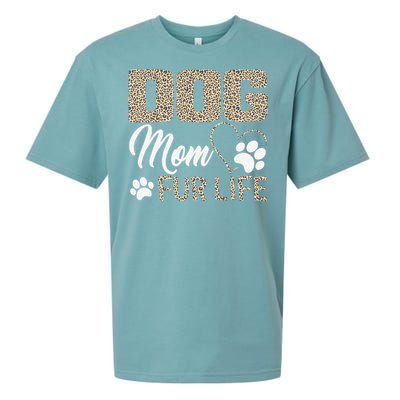 Dog Mom Fur Life Mothers Day Pet Owner Leopard Print Sueded Cloud Jersey T-Shirt