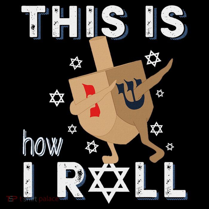 Dreidel Menorah Funny Hanukkah Gift This Is How I Roll High Crown Mesh Back Trucker Hat