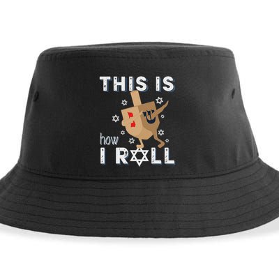 Dreidel Menorah Funny Hanukkah Gift This Is How I Roll Sustainable Bucket Hat
