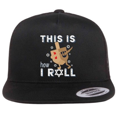 Dreidel Menorah Funny Hanukkah Gift This Is How I Roll Flatbill Hat
