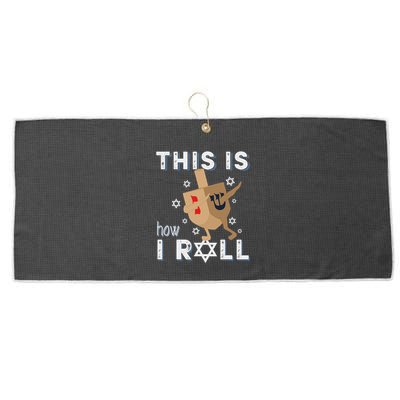 Dreidel Menorah Funny Hanukkah Gift This Is How I Roll Large Microfiber Waffle Golf Towel