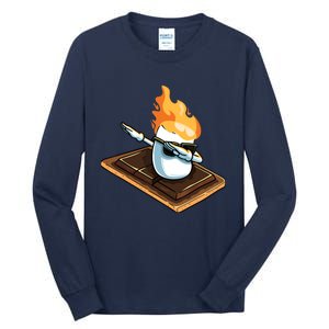 Dabbing Marshmallow Funny Smores Camping Dab Camper Gifts Tall Long Sleeve T-Shirt