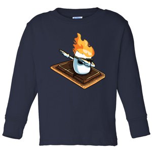 Dabbing Marshmallow Funny Smores Camping Dab Camper Gifts Toddler Long Sleeve Shirt