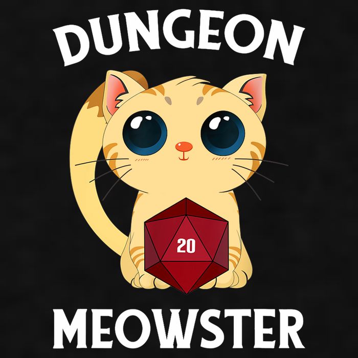 Dungeon Meowster Funny Nerdy Cat D20 RPG Fantasy Game Master Ladies PosiCharge Tri-Blend Wicking Tank
