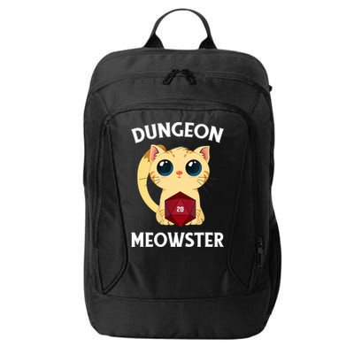 Dungeon Meowster Funny Nerdy Cat D20 RPG Fantasy Game Master City Backpack