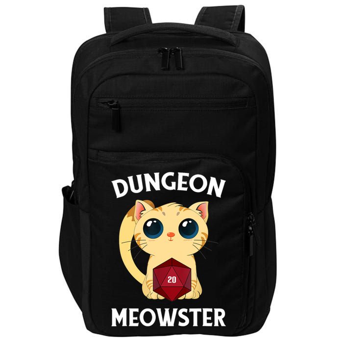 Dungeon Meowster Funny Nerdy Cat D20 RPG Fantasy Game Master Impact Tech Backpack