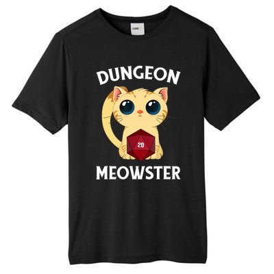 Dungeon Meowster Funny Nerdy Cat D20 RPG Fantasy Game Master Tall Fusion ChromaSoft Performance T-Shirt