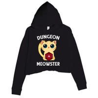 Dungeon Meowster Funny Nerdy Cat D20 RPG Fantasy Game Master Crop Fleece Hoodie
