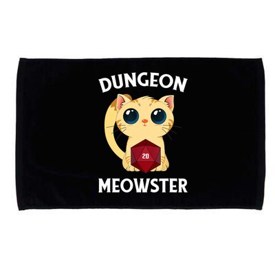 Dungeon Meowster Funny Nerdy Cat D20 RPG Fantasy Game Master Microfiber Hand Towel