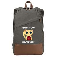 Dungeon Meowster Funny Nerdy Cat D20 RPG Fantasy Game Master Cotton Canvas Backpack
