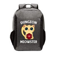 Dungeon Meowster Funny Nerdy Cat D20 RPG Fantasy Game Master Vector Backpack