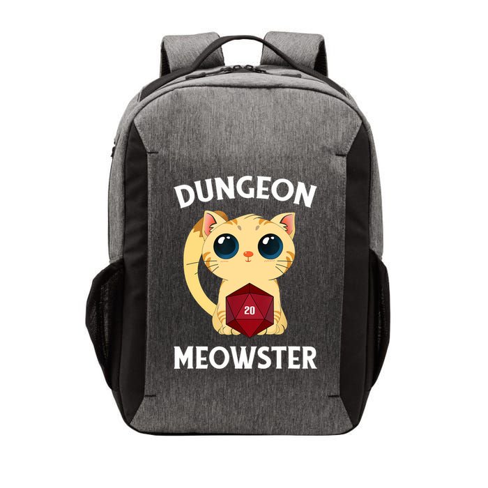 Dungeon Meowster Funny Nerdy Cat D20 RPG Fantasy Game Master Vector Backpack