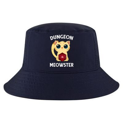 Dungeon Meowster Funny Nerdy Cat D20 RPG Fantasy Game Master Cool Comfort Performance Bucket Hat