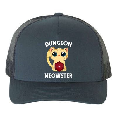 Dungeon Meowster Funny Nerdy Cat D20 RPG Fantasy Game Master Yupoong Adult 5-Panel Trucker Hat