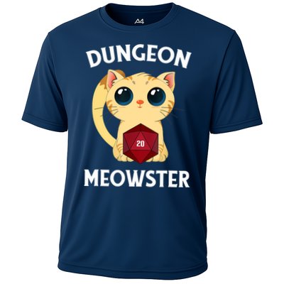 Dungeon Meowster Funny Nerdy Cat D20 RPG Fantasy Game Master Performance Shirt