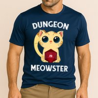 Dungeon Meowster Funny Nerdy Cat D20 RPG Fantasy Game Master Performance Shirt