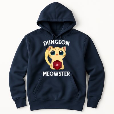 Dungeon Meowster Funny Nerdy Cat D20 RPG Fantasy Game Master Hoodie