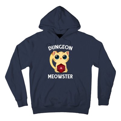 Dungeon Meowster Funny Nerdy Cat D20 RPG Fantasy Game Master Hoodie