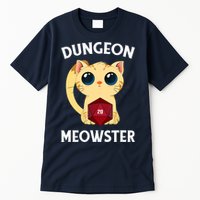 Dungeon Meowster Funny Nerdy Cat D20 RPG Fantasy Game Master Tall T-Shirt