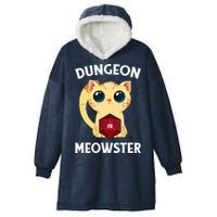Dungeon Meowster Funny Nerdy Cat D20 RPG Fantasy Game Master Hooded Wearable Blanket