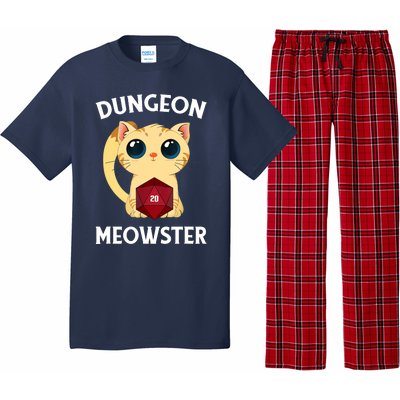 Dungeon Meowster Funny Nerdy Cat D20 RPG Fantasy Game Master Pajama Set