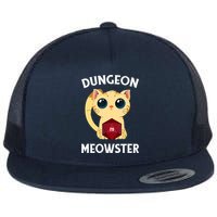 Dungeon Meowster Funny Nerdy Cat D20 RPG Fantasy Game Master Flatbill Hat