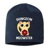 Dungeon Meowster Funny Nerdy Cat D20 RPG Fantasy Game Master Sustainable Beanie