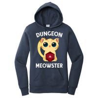 Dungeon Meowster Funny Nerdy Cat D20 RPG Fantasy Game Master Women's Pullover Hoodie
