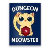 Dungeon Meowster Funny Nerdy Cat D20 RPG Fantasy Game Master Poster