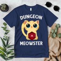Dungeon Meowster Funny Nerdy Cat D20 RPG Fantasy Game Master Premium T-Shirt