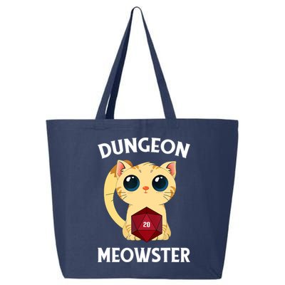 Dungeon Meowster Funny Nerdy Cat D20 RPG Fantasy Game Master 25L Jumbo Tote
