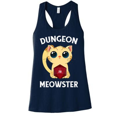 Dungeon Meowster Funny Nerdy Cat D20 RPG Fantasy Game Master Womens Tank Top