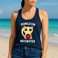 Dungeon Meowster Funny Nerdy Cat D20 RPG Fantasy Game Master Womens Tank Top