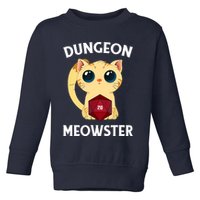 Dungeon Meowster Funny Nerdy Cat D20 RPG Fantasy Game Master Toddler Sweatshirt