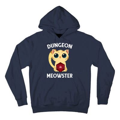 Dungeon Meowster Funny Nerdy Cat D20 RPG Fantasy Game Master Tall Hoodie
