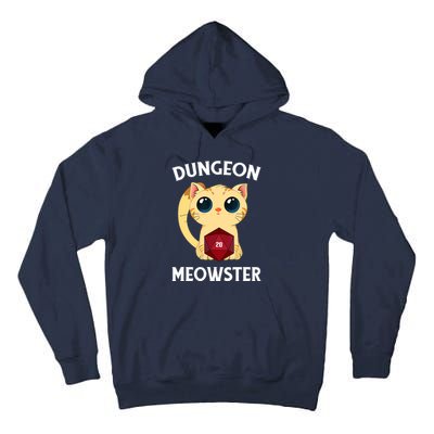 Dungeon Meowster Funny Nerdy Cat D20 RPG Fantasy Game Master Tall Hoodie