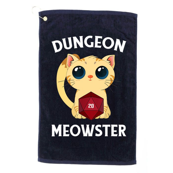 Dungeon Meowster Funny Nerdy Cat D20 RPG Fantasy Game Master Golf Towel