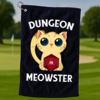 Dungeon Meowster Funny Nerdy Cat D20 RPG Fantasy Game Master Golf Towel